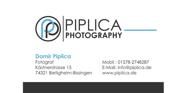 Hochzeitsfotos - Copyright und Rechte: Bilder dürfen bearbeitet werden - Baden-Württemberg - Visitenkarte - Damir Piplica Photography