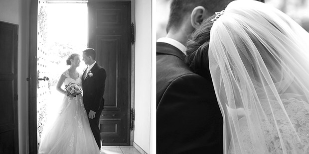 Hochzeitsfotos - Fotostudio - Hainburg an der Donau - Gegenlichtaufnahme Brautpaar - phototiller I Sophie Tiller